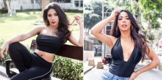 Karen Dejo muestra parte del busto en vivo por accidente cuando bailaba