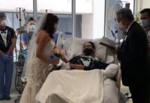 Novia le da el sí a joven contagiado con Covid-19 y que está grave en cama UCI