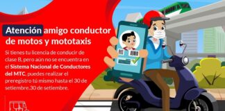Hasta el 30 de septiembre se realizará pre registro de brevetes para conductores de motos.