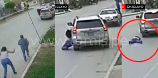 Alcalde de Pimentel arrastra a su pareja con su camioneta