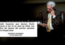 Gobierno declara Duelo Nacional por fallecimiento de Mario Vargas Llosa