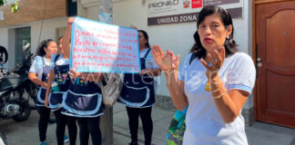 Piura: Docentes protestan por paralización de obra en I.E 016 Emilia Barcia Bonifatti