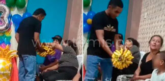 Padre sorprende en cumpleaños al repartir fruta en vez de dulces