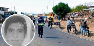 Joven motociclista muëre arröllado por automóvil en cruce Cruceta – Tambogrande