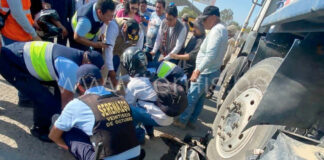 Motociclista termina herido tras fuerte choque con camión en la vía Piura–Paita