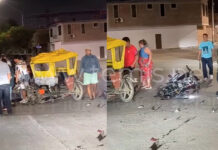 Adulto mayor fallece tras choque entre motocicleta y mototaxi en Piura